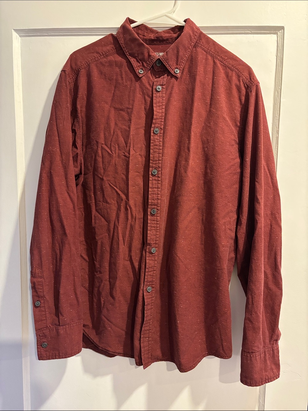 Massimo Button-Down Shirt in Burgundy